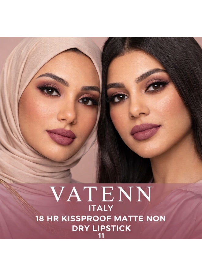 VATENN ITALY 18 Hr Kissproof Lipstick 11 Matte liquid lipstick, Lead-Free ,No Dry Feel, Weightless Feel, Vinyl Ink Kissproof /Lip Lingerie Transfer-Proof, All Day Wear. - Image 2